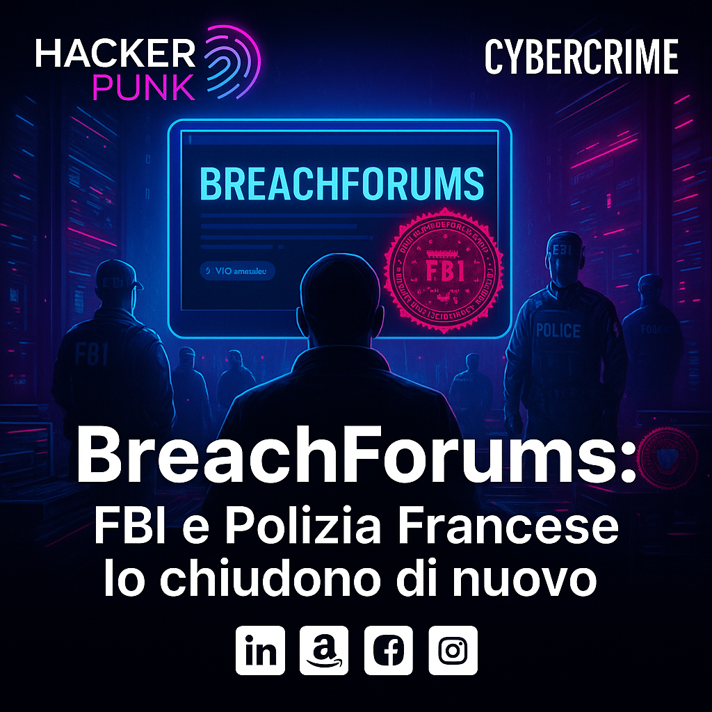 BreachForums: FBI e Polizia Francese lo chiudono di nuovo