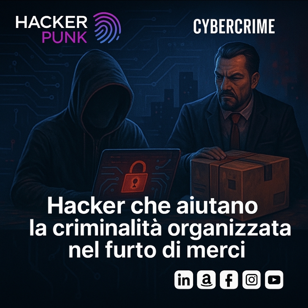 Hacker che aiutano la criminalità organizzata nei furti di merci